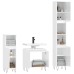 Set de muebles baño 3 pzas madera contrachapada blanco brillo