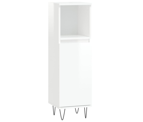 Set de muebles baño 3 pzas madera contrachapada blanco brillo