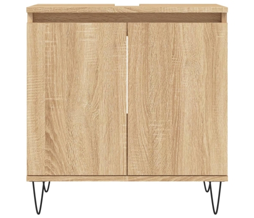 Set de muebles de baño 3 pzas madera contrachapada roble sonoma