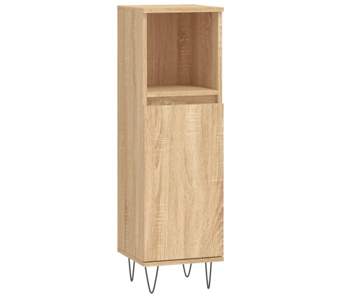 Set de muebles de baño 3 pzas madera contrachapada roble sonoma