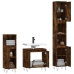 Set de muebles baño 3 pzas madera contrachapada roble ahumado