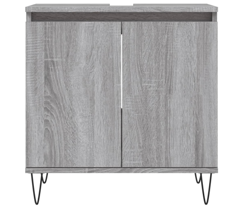 Set de muebles de baño 3 pzas madera contrachapada gris sonoma