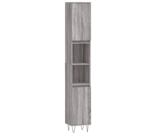 Set de muebles de baño 3 pzas madera contrachapada gris sonoma