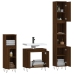 Set de muebles de baño 3 pzas madera contrachapada roble marrón