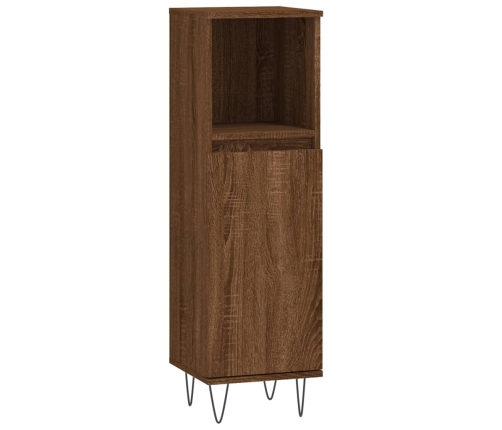 Set de muebles de baño 3 pzas madera contrachapada roble marrón