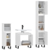 Set de muebles de baño 3 piezas madera contrachapada blanco