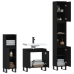 Set de muebles de baño 3 piezas madera contrachapada negro