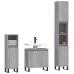 Set de muebles de baño 3 pzas madera contrachapada gris sonoma