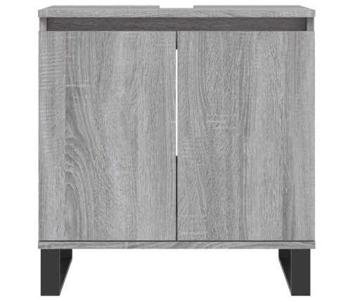 Set de muebles de baño 3 pzas madera contrachapada gris sonoma