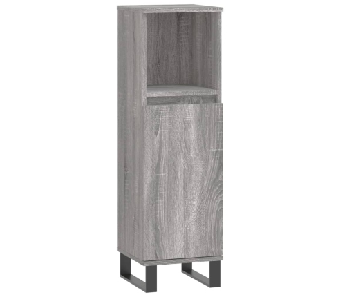 Set de muebles de baño 3 pzas madera contrachapada gris sonoma