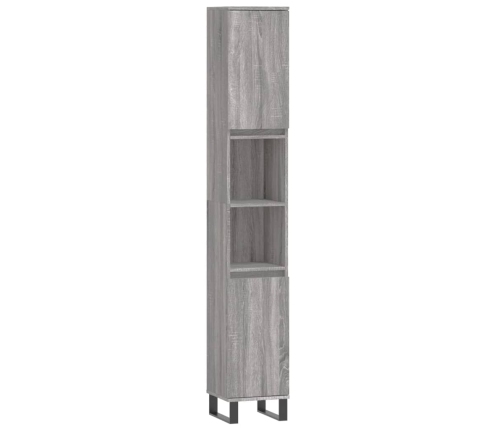 Set de muebles de baño 3 pzas madera contrachapada gris sonoma