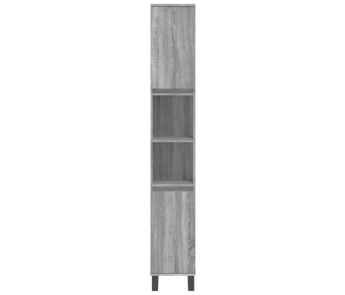 Set de muebles de baño 3 pzas madera contrachapada gris sonoma