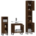 Set de muebles de baño 3 pzas madera contrachapada roble marrón