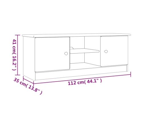 Mueble de TV ALTA madera maciza de pino 112x35x41 cm