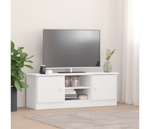 Mueble de TV ALTA madera maciza de pino blanco 112x35x41 cm