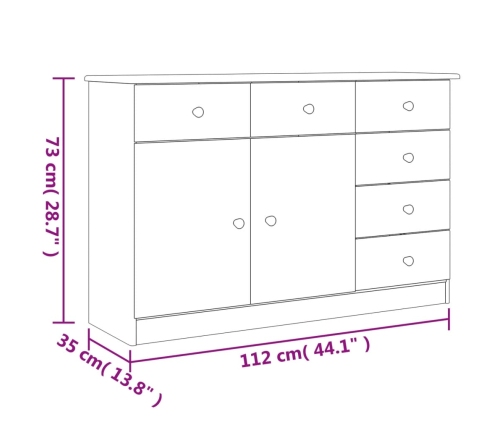 Aparador ALTA madera maciza de pino 112x35x73 cm