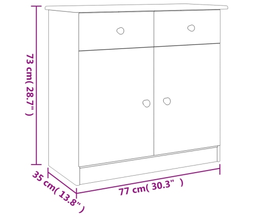 Aparador ALTA madera maciza de pino 77x35x73 cm