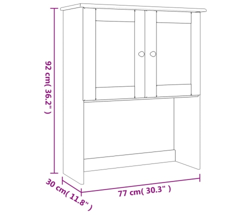 Armario superior para tocador ALTA madera de pino 77x30x92 cm