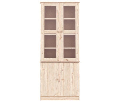 Vitrina de cristal ALTA madera maciza de pino 77x35x186,5 cm