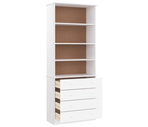 Librería con cajones ALTA madera de pino blanco 77x35x186,5 cm