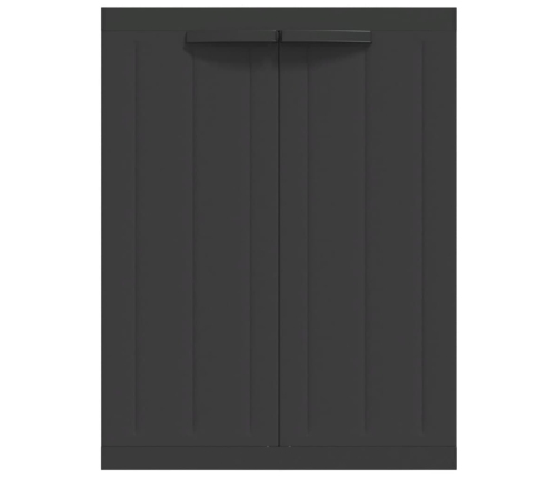 Armario de almacenaje exterior PP negro 65x37x85 cm