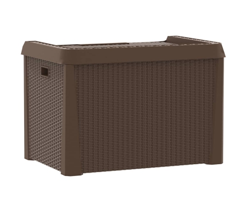 Caja de almacenaje para jardín PP marrón 125 L