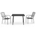 Juego de comedor de jardín 3 piezas acero gris antracita