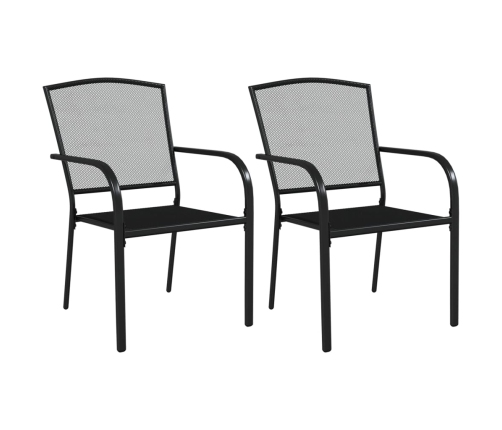 Juego de comedor de jardín 3 piezas acero gris antracita
