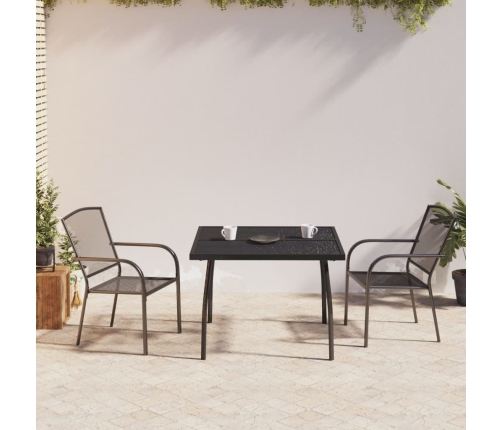 Juego de comedor de jardín 3 piezas acero gris antracita
