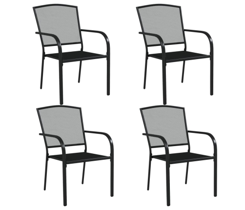 Juego de comedor de jardín 5 piezas acero gris antracita