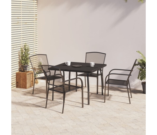 Juego de comedor de jardín 5 piezas acero gris antracita