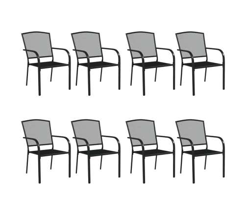 Juego de comedor de jardín 9 piezas acero gris antracita