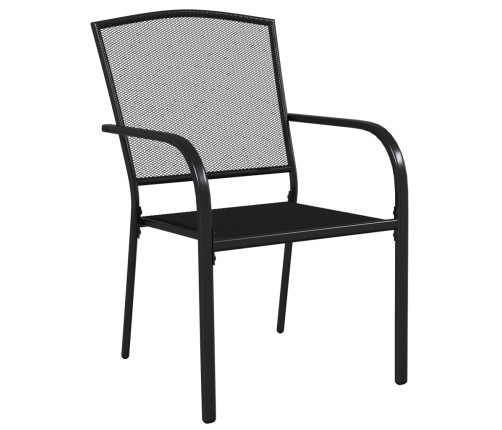 Juego de comedor de jardín 9 piezas acero gris antracita