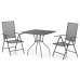 Juego de comedor de jardín 3 piezas acero gris antracita