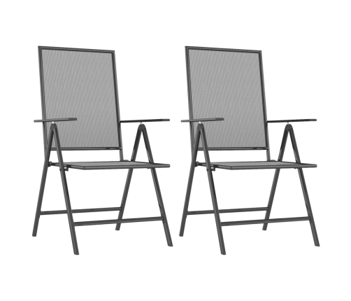 Juego de comedor de jardín 3 piezas acero gris antracita