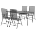 Juego de comedor de jardín 5 piezas acero gris antracita