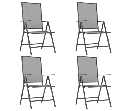 Juego de comedor de jardín 5 piezas acero gris antracita