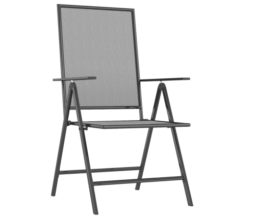 Juego de comedor de jardín 5 piezas acero gris antracita