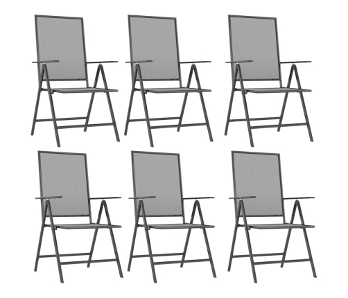 Juego de comedor de jardín 7 piezas acero gris antracita