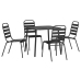Juego de comedor de jardín 5 piezas acero gris antracita