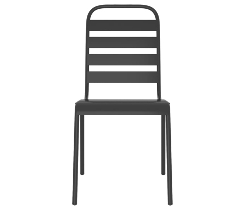 Juego de comedor de jardín 5 piezas acero gris antracita