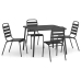 Juego de comedor de jardín 5 piezas acero gris antracita