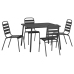 Juego de comedor de jardín 5 piezas acero gris antracita
