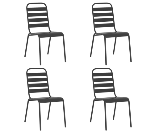 Juego de comedor de jardín 5 piezas acero gris antracita