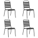 Juego de comedor de jardín 5 piezas acero gris antracita