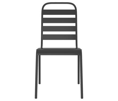 Juego de comedor de jardín 5 piezas acero gris antracita
