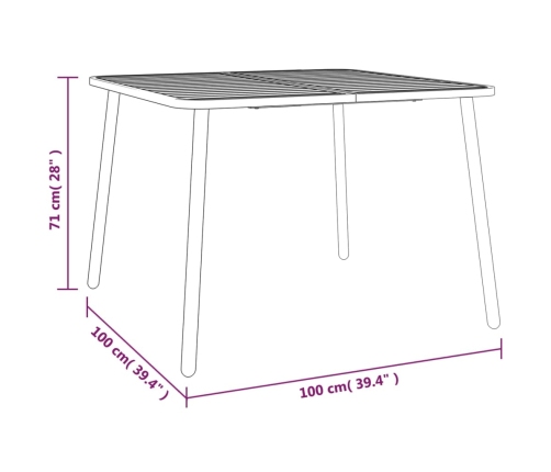 Juego de comedor de jardín 5 piezas acero gris antracita