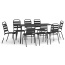 Juego de comedor de jardín 9 piezas acero gris antracita