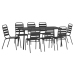 Juego de comedor de jardín 9 piezas acero gris antracita