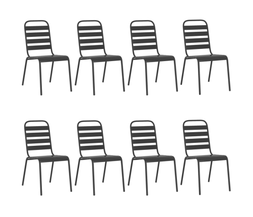 Juego de comedor de jardín 9 piezas acero gris antracita